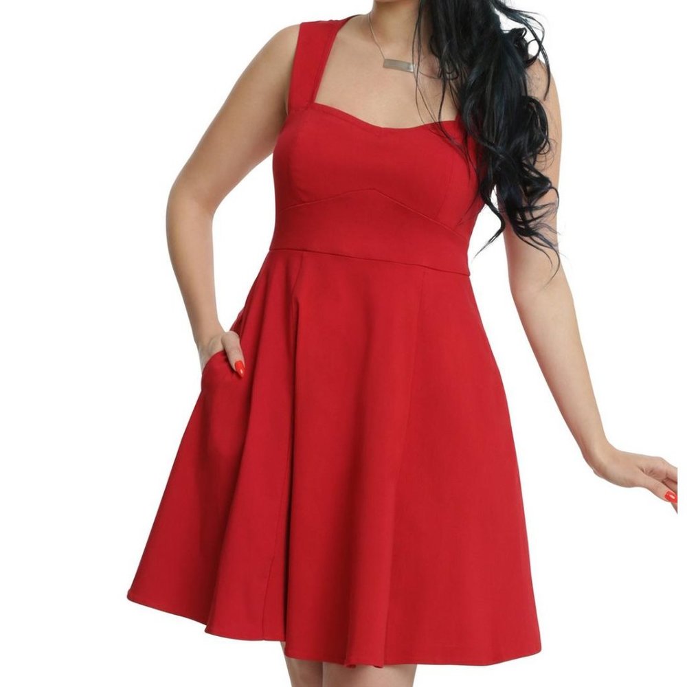 Hot Topic Red Fit and Flare Dress